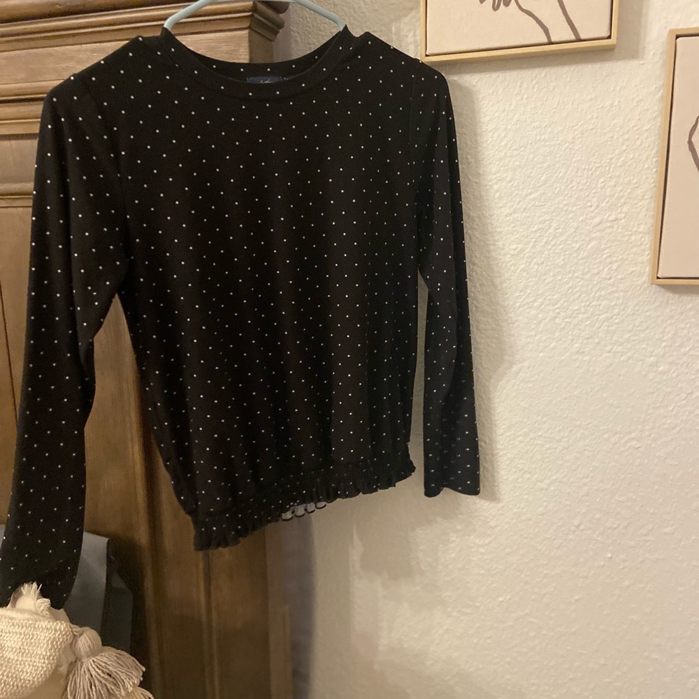 Black and white polka dot shirt